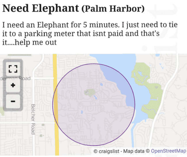 12. Can’t a guy get an elephant for just five minutes around here?