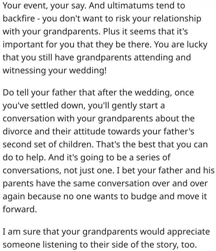 19. Having one's grandparents around to witness their wedding is a blessing.
