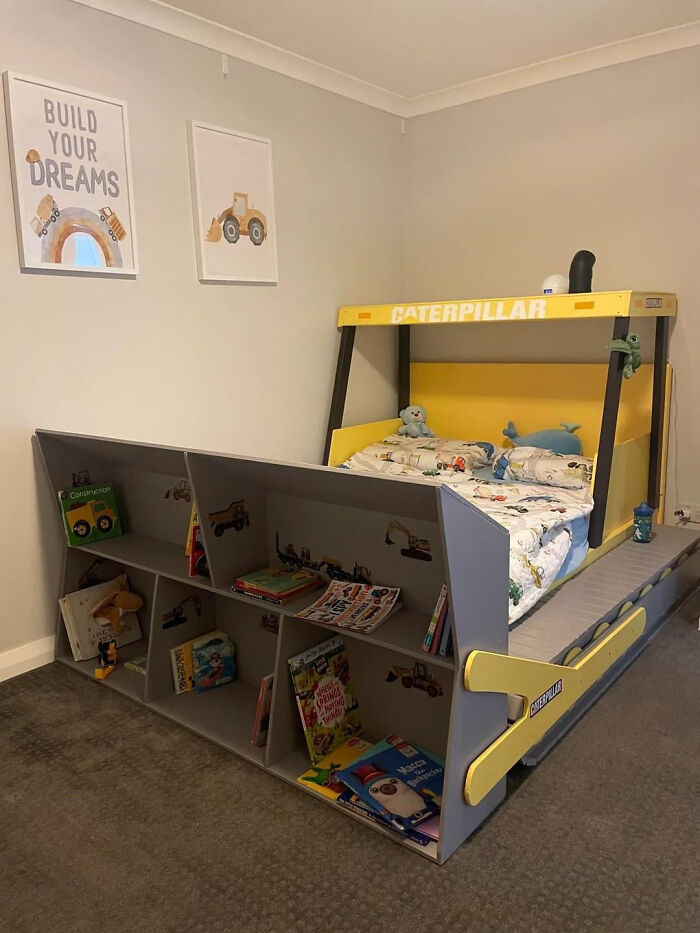 "Made A Bulldozer Bed For My 2yo"