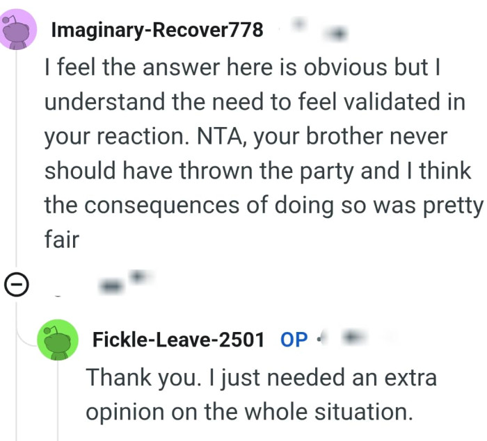 OP's brother should never have thrown that party