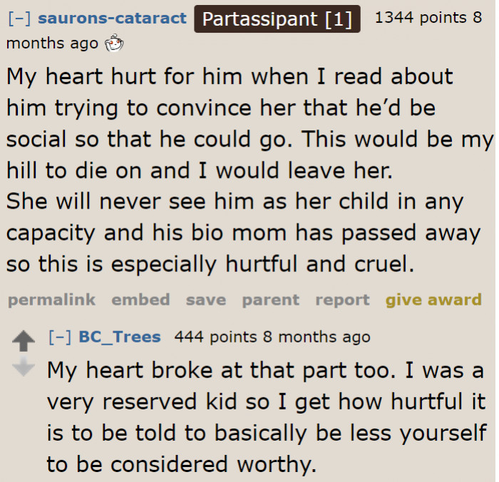 They were heartbroken upon reading that the OP's son had to plead.