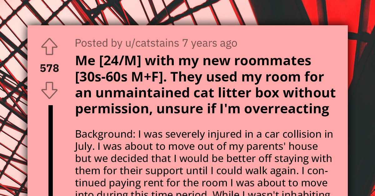 Redditor Outraged After Finding Out His Roommates Were Keeping An Unmaintained Cat Litter Box In His Room While He Was Recovering From A Car Accident
