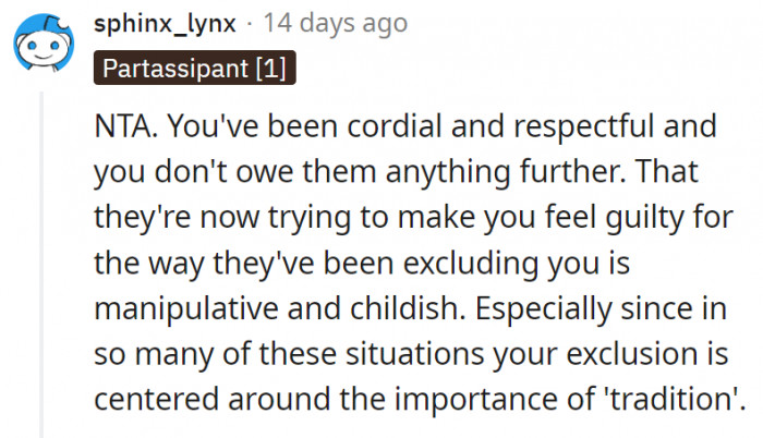 18. OP has been cordial and respectful and doesn't owe them anything further