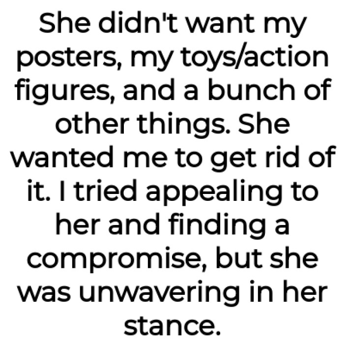 iOS wife didn't want his posters or toys around