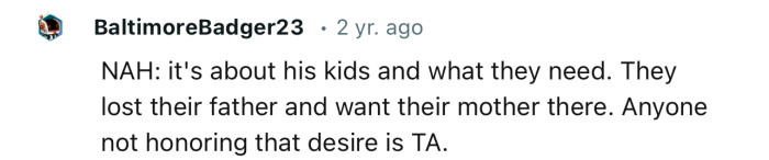 “NAH: it's about his kids and what they need.”