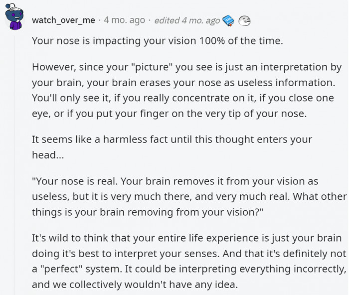 11. What other things are our brains removing from our vision?