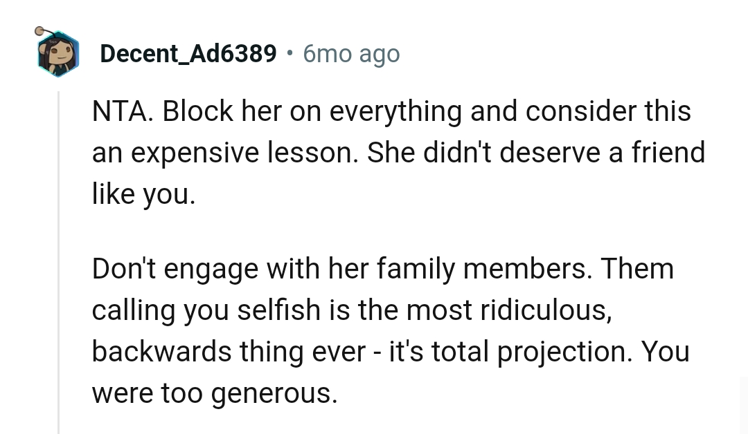 She's undeserving of the OP