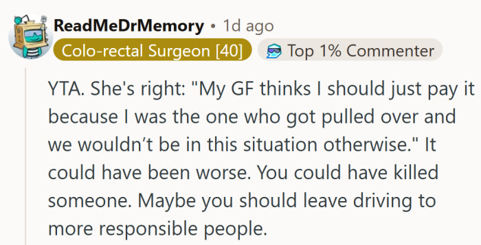 That escalated fast — from “pay the ticket” to “hand over your license.”