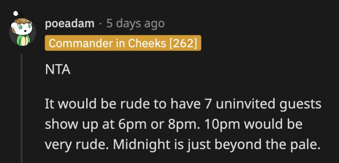 What was she doing inviting people to a party she was not hosting?