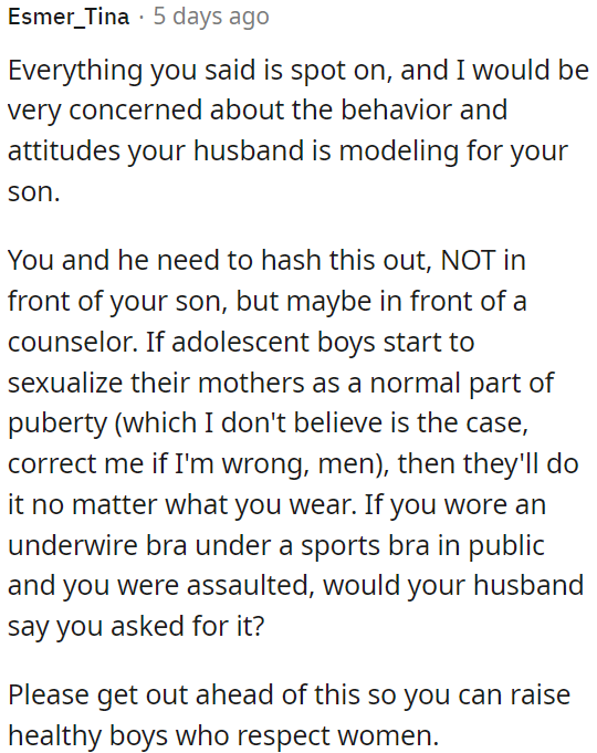 OP's concerns about her husband's behavior and its impact on her son are valid.