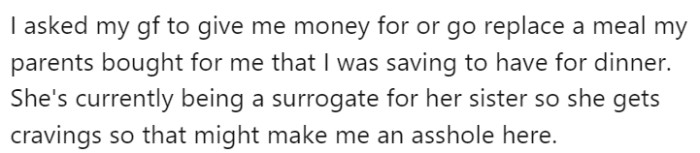 OP has offered the following explanation for why they think they might be the a-hole: