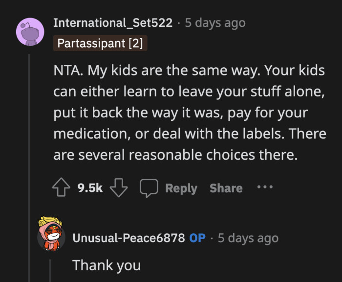 Are 500 stickers enough to teach them how to store the shampoo and other containers in OP's house?