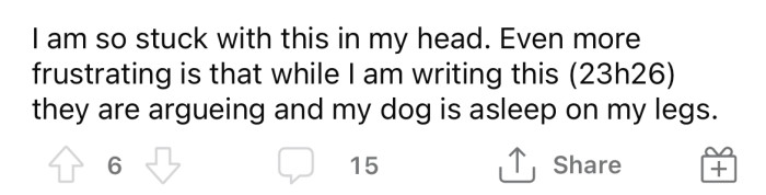 The OP keeps going over the situation in her head, so she turned to Reddit for advice.