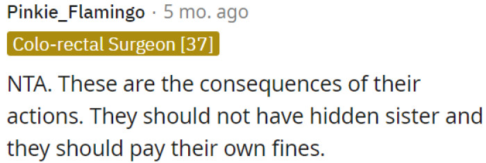 Their actions have consequences, and they should take responsibility by paying their fines themselves.
