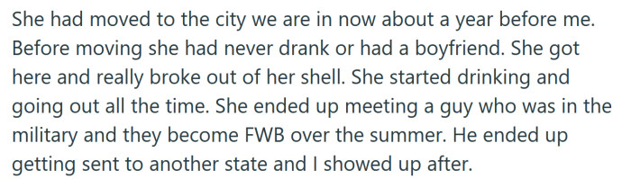 He recalled the story as she tells it.