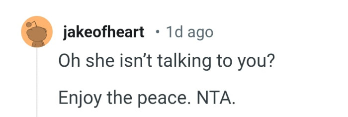 The OP should enjoy the peace