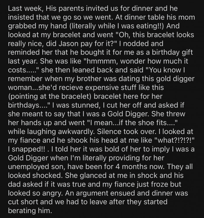 OP started getting harassed again by her fiancé's family, but she decided to stand up for herself.