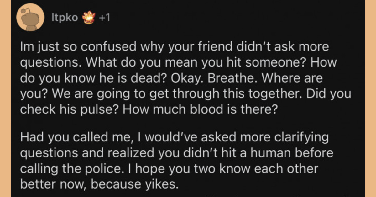 Redditor Calls Friend Bawling After Hitting Skunk And Ends Up Accidentally Turning Themselves In For Homicide