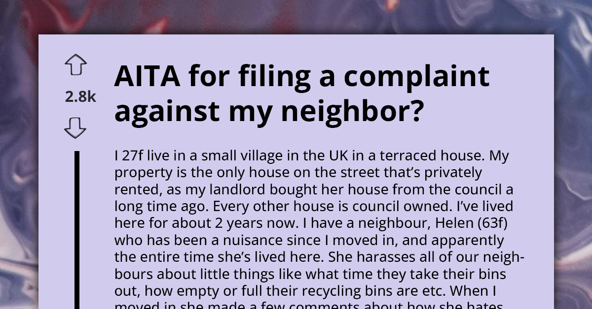 AITA For Filing A Complaint That Could Evict My Elderly Neighbor