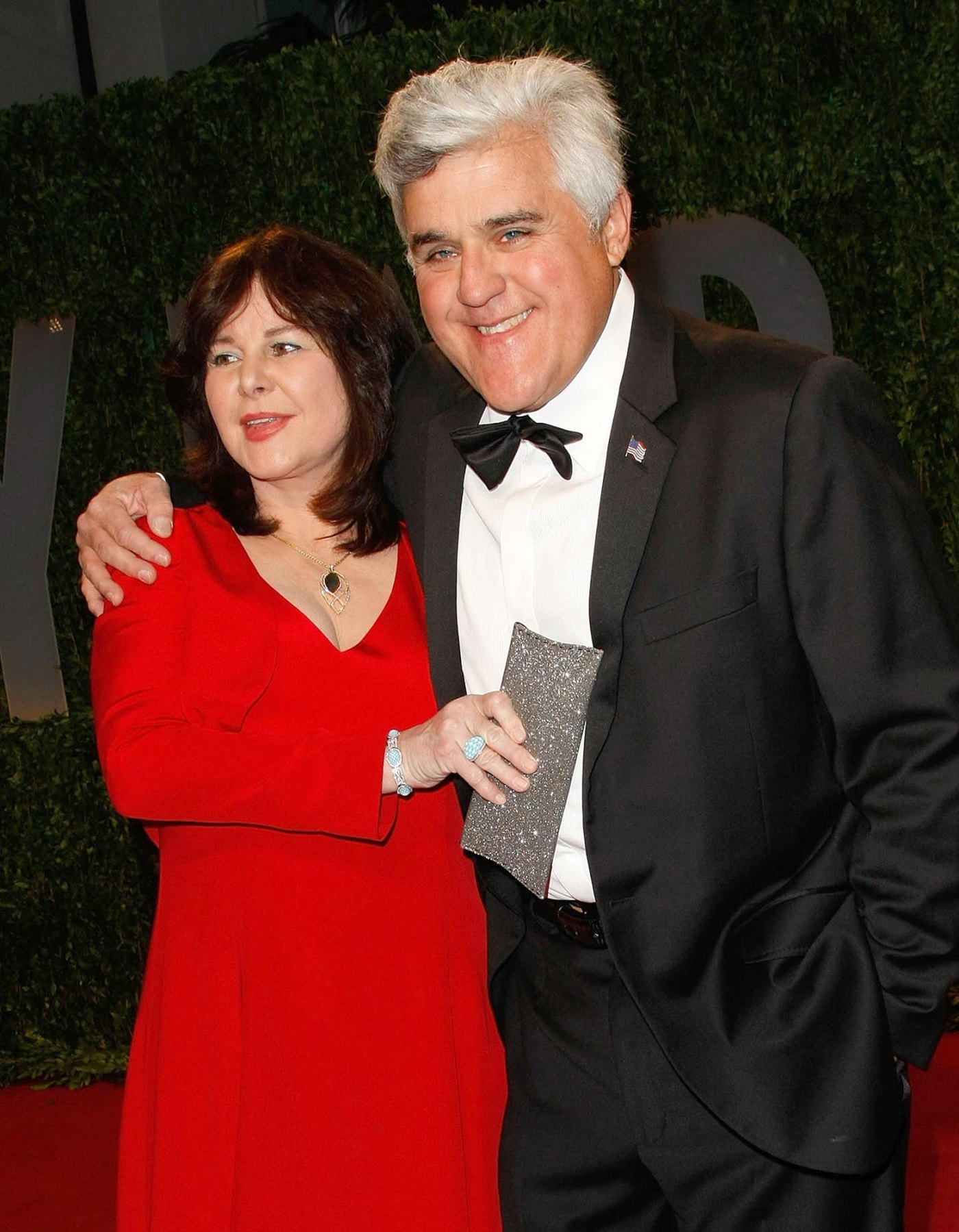 Jay Leno and Mavis Nicholson lighting up the red carpet with their radiant smiles