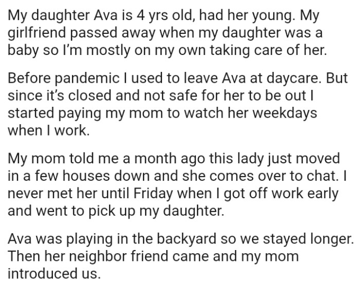 Daycare is closed and not safe for the OP's daughter to be out, so he started paying his mom to watch her on weekdays