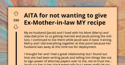 Redditor Refuses To Share Her Unique Recipe With Ex-MIL Because She Treats Her Family Poorly