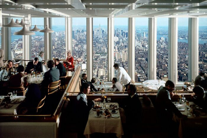"1976 Photo From The Restaurant Windows On The World, Which Sat Atop New York City's World Trade Center's North Tower. (Photo By Ezra Stoller)"