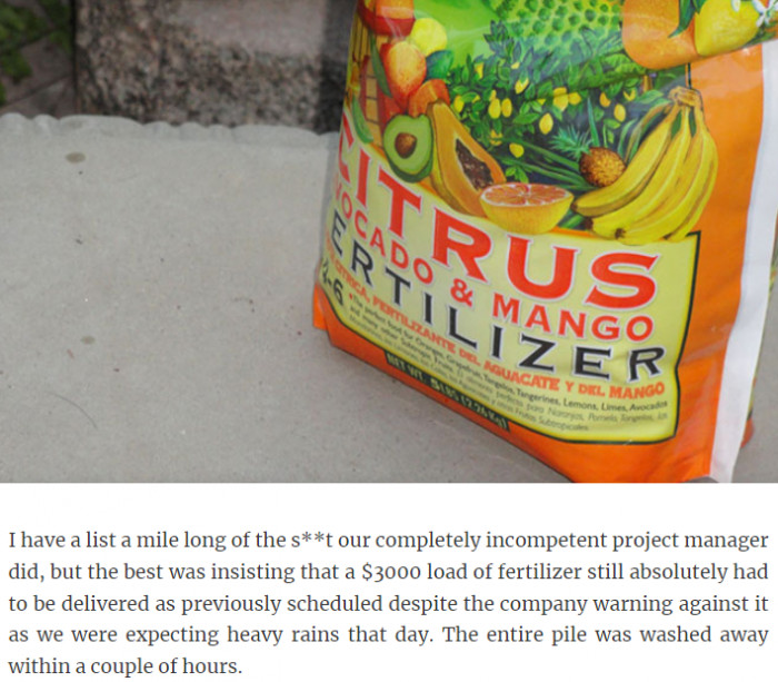 35. Our completely incompetent project manager