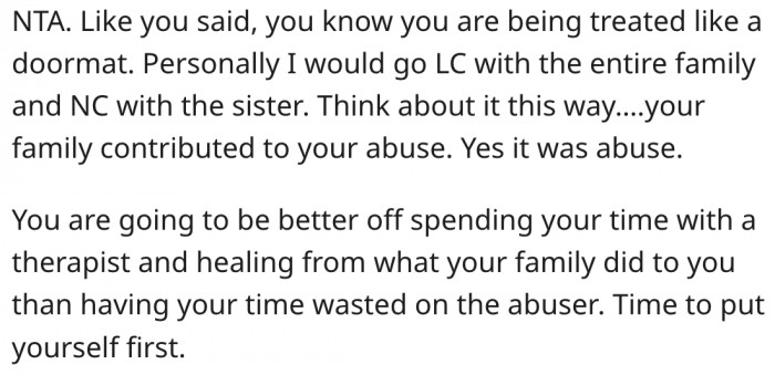 19. It's high time she started putting herself first.