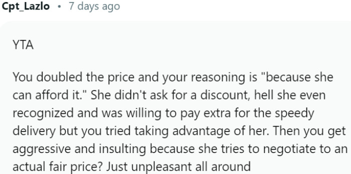 You tried taking advantage of her