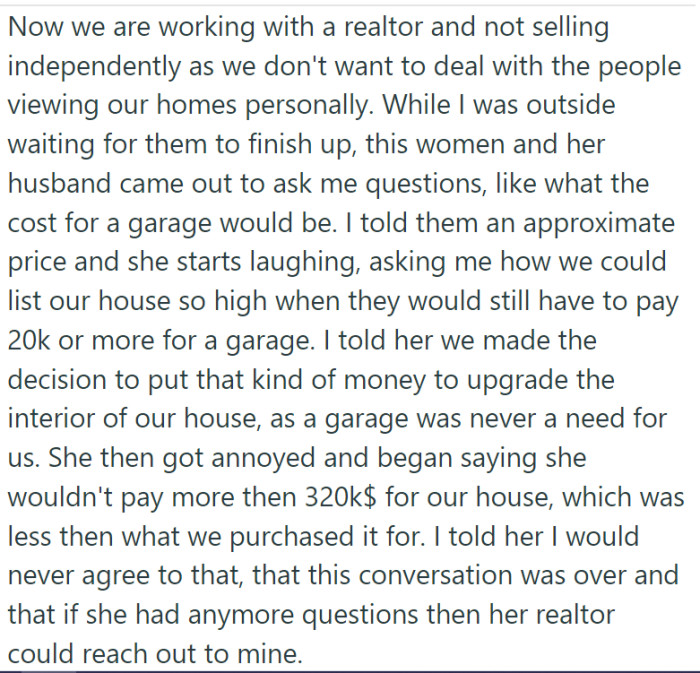 The buyer was very rude, provoking OP