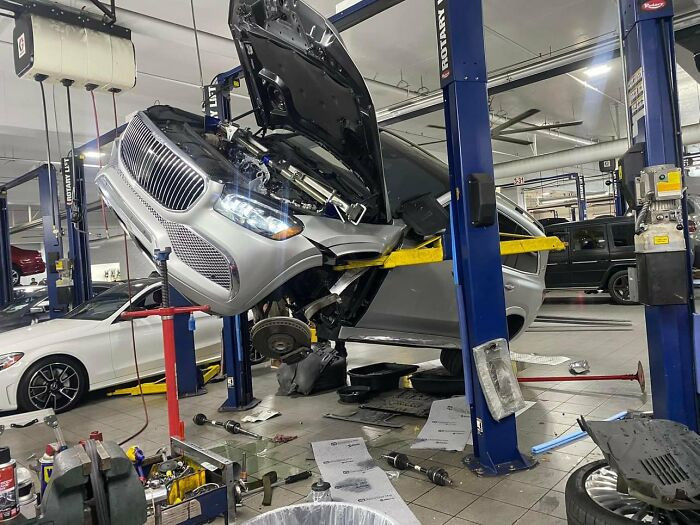 "Dude Dropped The Maybach Truck At The Dealership On The Lift"