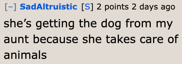 Unfortunately, the dog won't come from a shelter.