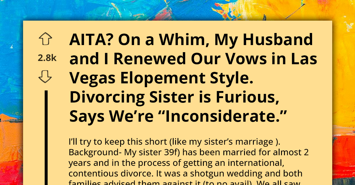 Redditor Is Navigating The Fallout Of A Spontaneous Vow Renewal During Marital Turmoil