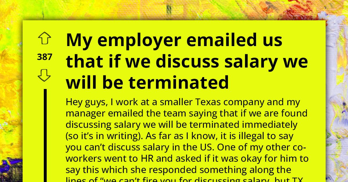 Redditor Gets Email From Boss Saying That Anyone Caught Discussing Their Salary Will Be Terminated