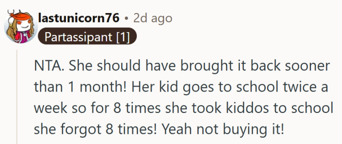 Eight school runs and still no lunch box — that’s not forgetfulness, that’s a lifestyle choice.
