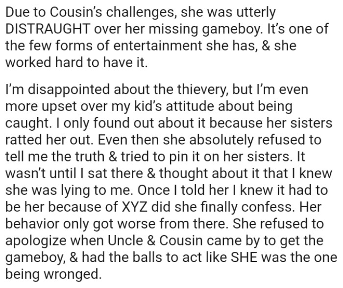 OP's daughter absolutely refused to tell her the truth and tried to pin it on her sister instead