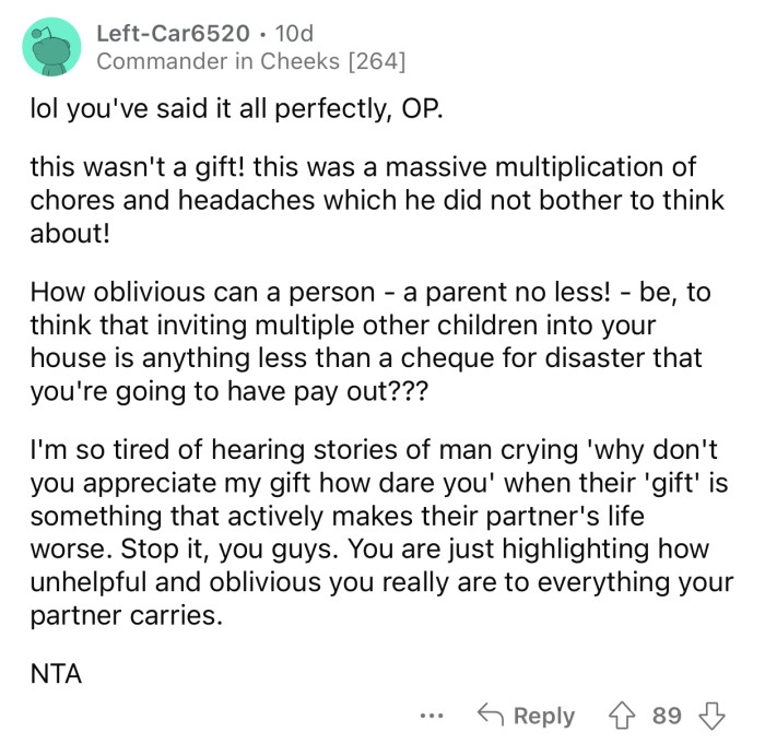 The guests were probably aware of the damage they caused.