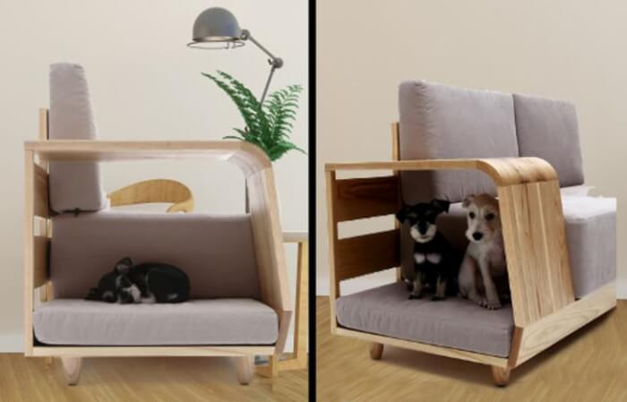 5. Sofa with a dog house