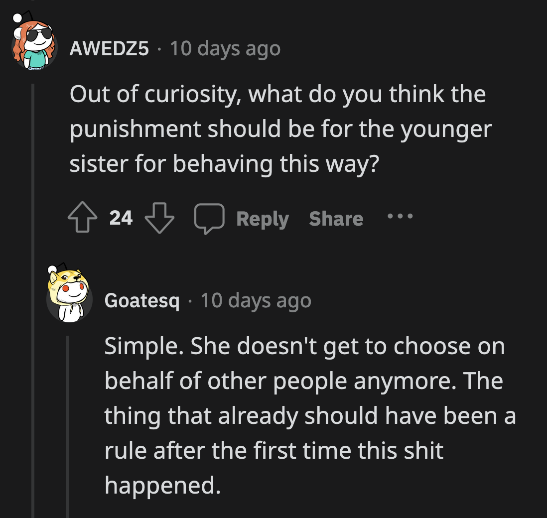 The parents should be more proactive in correcting their daughter's concerning behavior.
