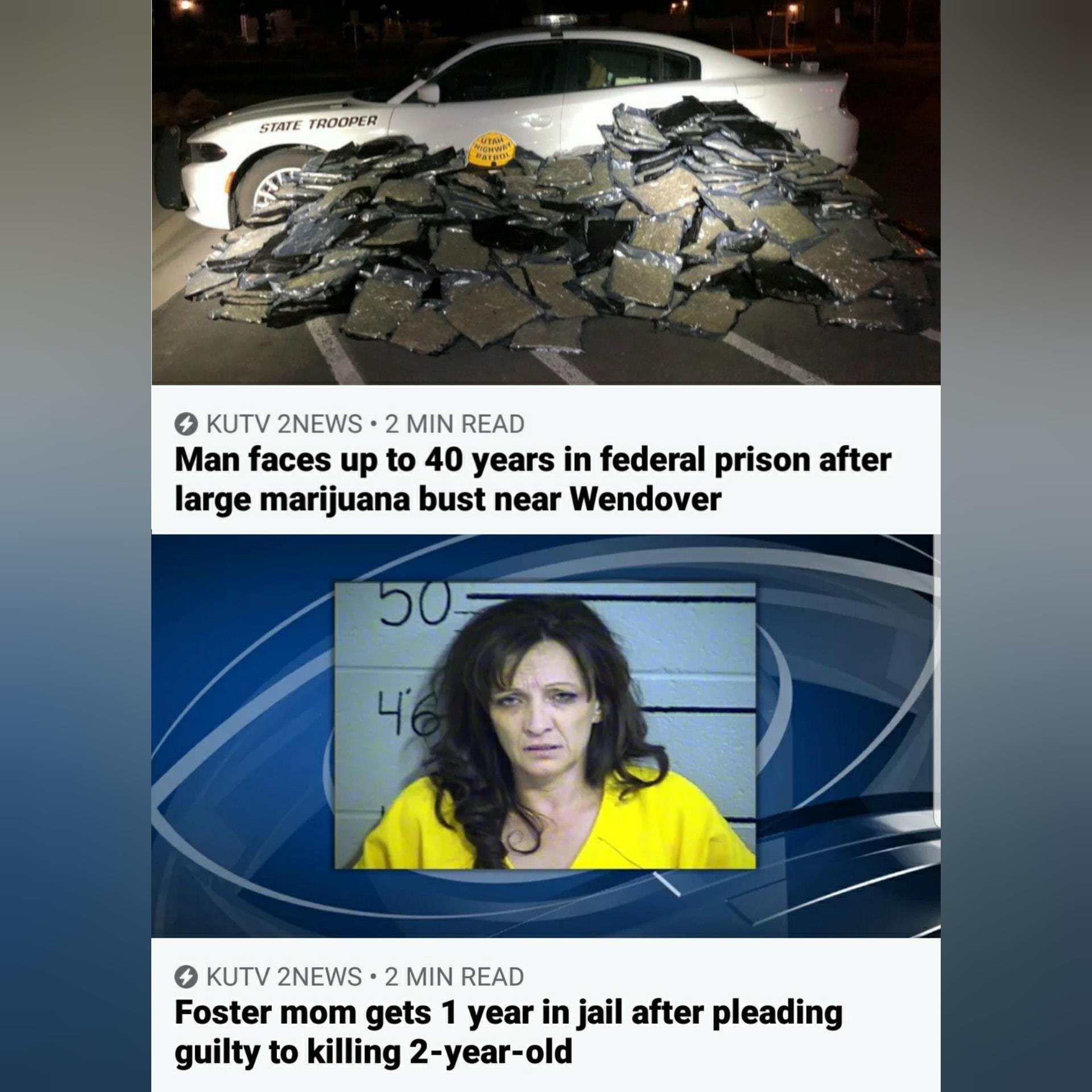 These are the two news headlines that were shared on Reddit when discussing this issue. As you can see, they highlight the crimes and the corresponding sentences.