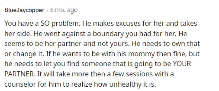 It's definitely true that her husband needs to step up to his MIL because she is clearly the issue, and he is also at fault for not standing up for his wife against his mother.