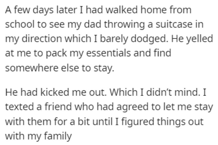 A Few Days Later, OP Came Home from School to a Suitcase Waiting for Them