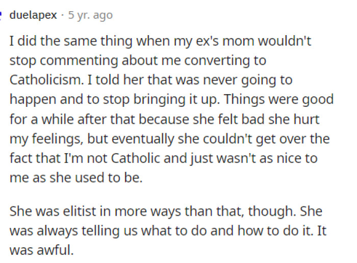 Some people even shared their own situations that were similar with their parents or their significant other's parents.