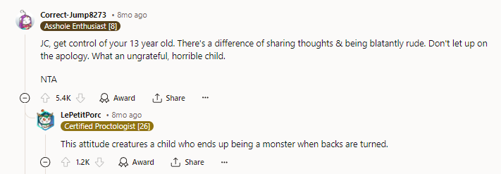 Your job is to parent; that means punishing and teaching to be better, NTA.