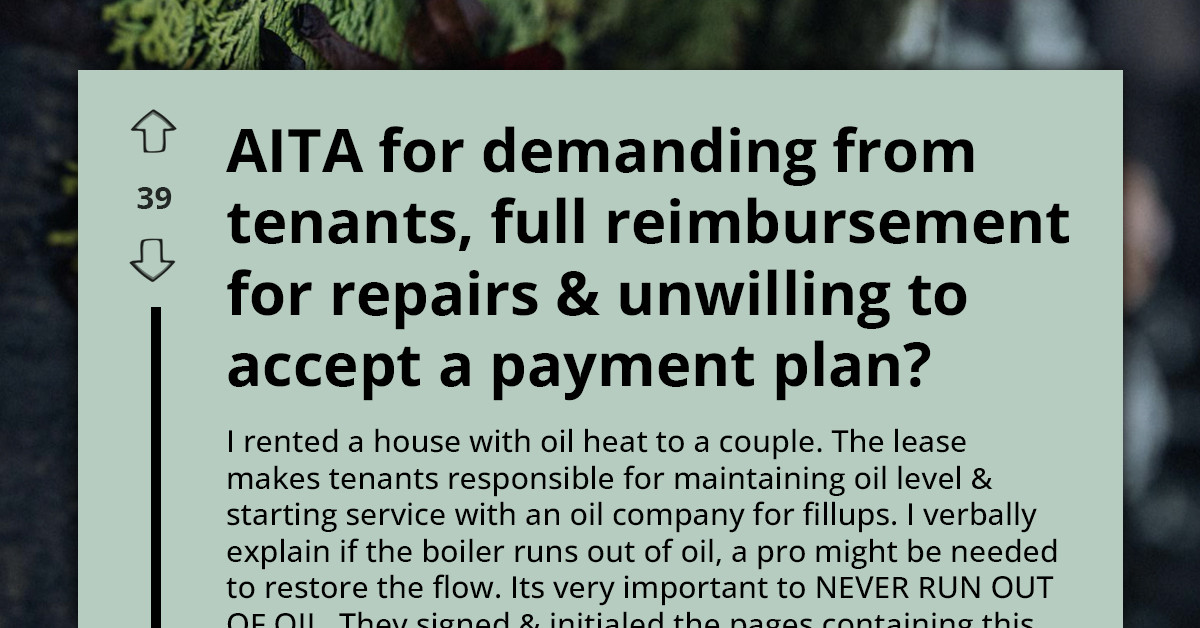 Landlord Demands Full Repair Reimbursement After Tenants Damage Heating System On Christmas Morning