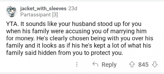 5. She's lucky that he is gatekeeping the other details.