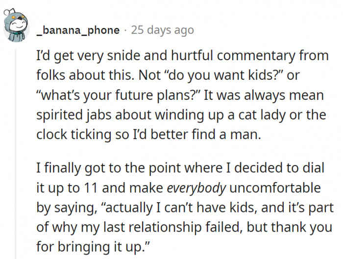 11. This person also came up with a great response to their family's rudeness