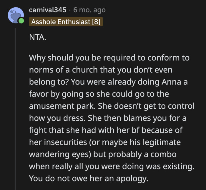 OP agreed to do her stepsister a favor. Anna can't add more conditions on top of that.