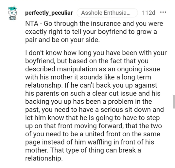 Tell your boyfriend to grow a pair